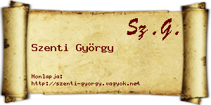 Szenti György névjegykártya