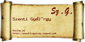 Szenti György névjegykártya