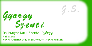 gyorgy szenti business card